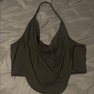 SHEIN Black Draped Halter Tank Top